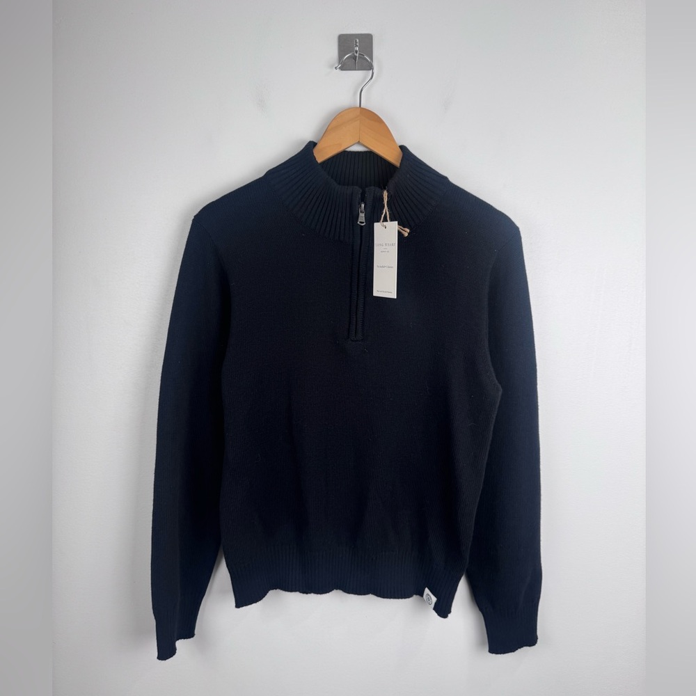NWT‎ Long Wharf Women Jersey Stitch Quarterzip Sweater Size Medium